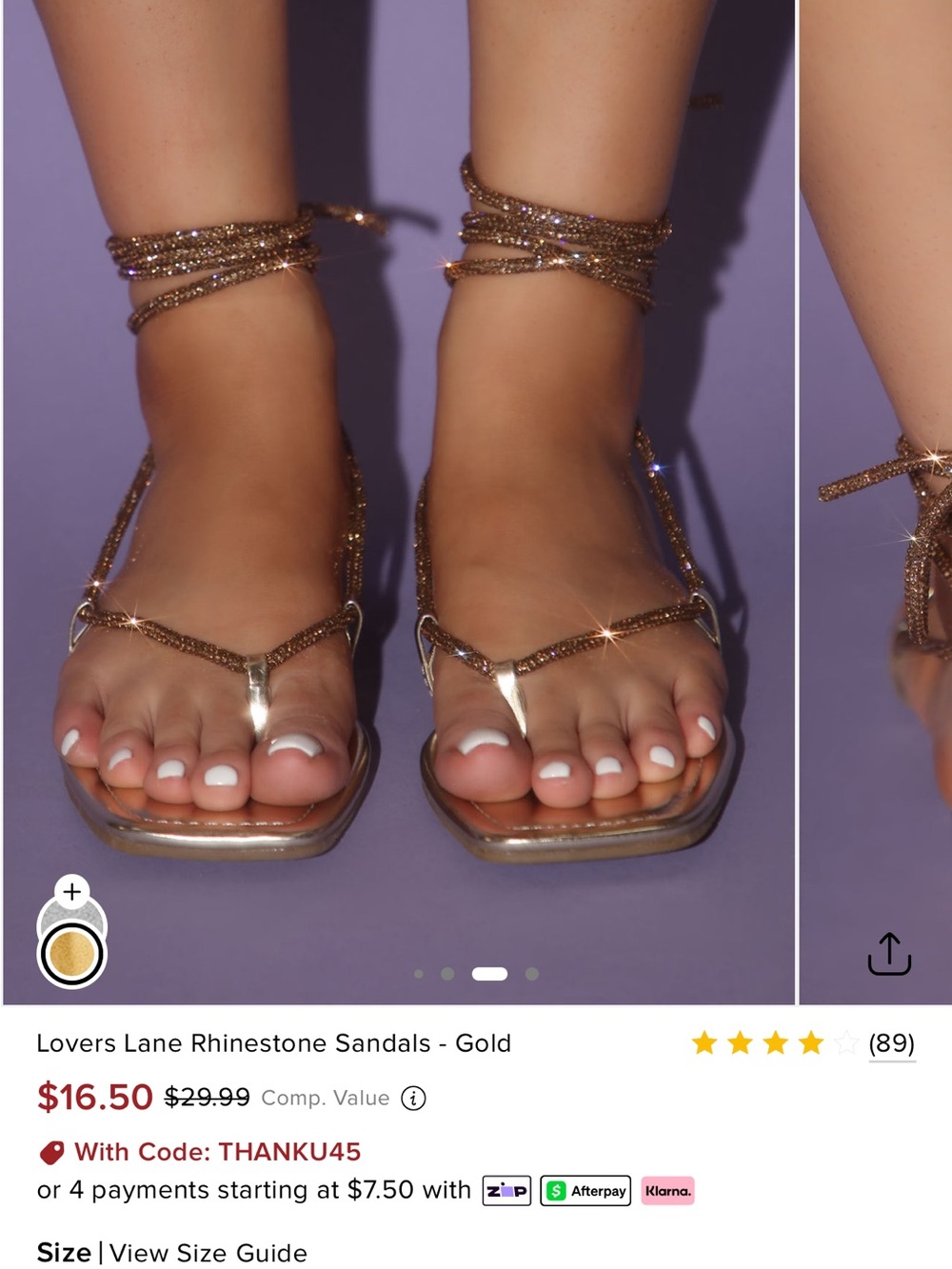 Gold Sandals - Picture 4 of 4